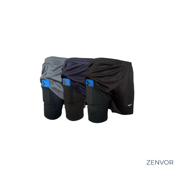 Leve 5 Pague 3 - Shorts Masculino com Compressão e Bolso Interno | Zenvor Fit Pro