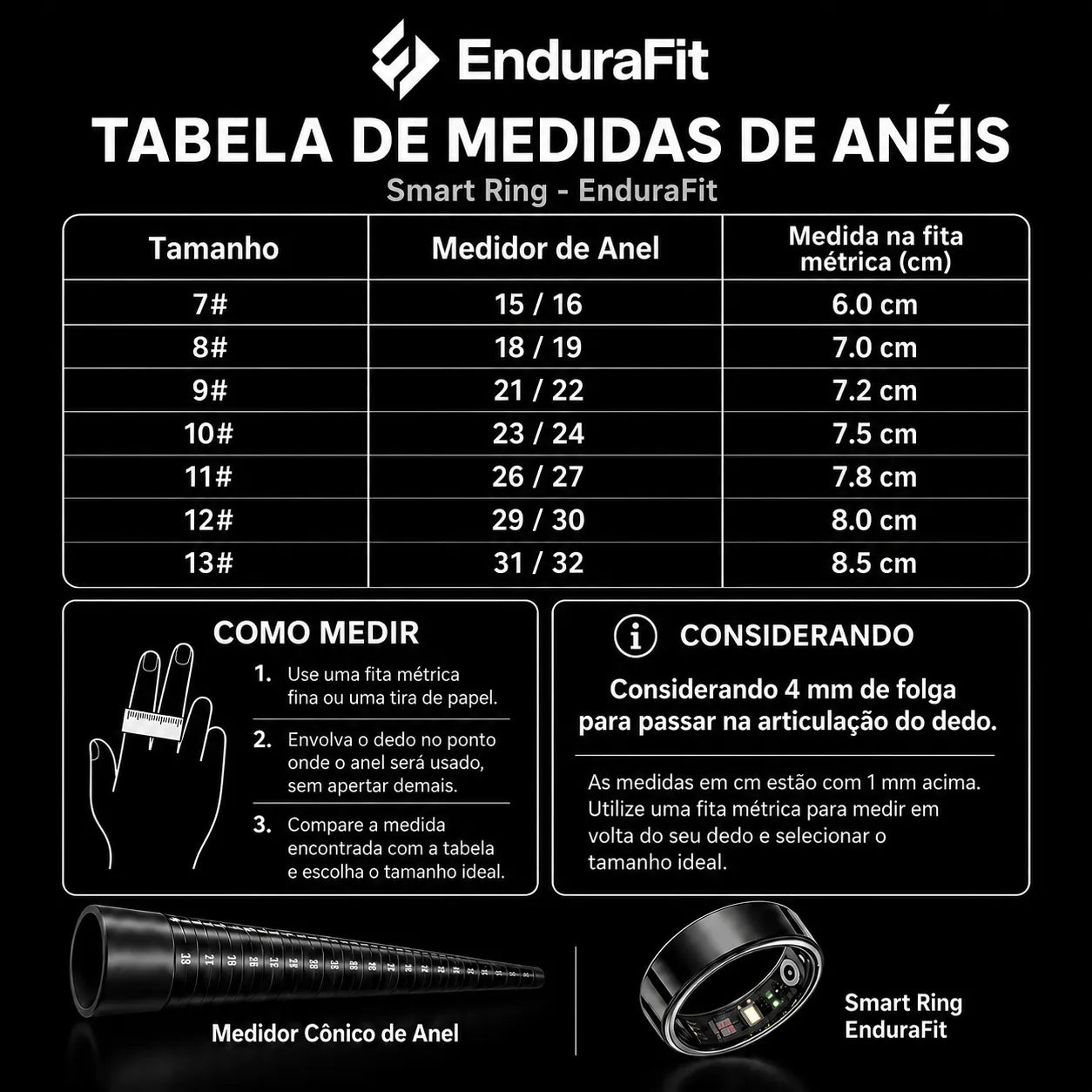 Anel Inteligente Smart Ring para Sono, Saúde e Performance
