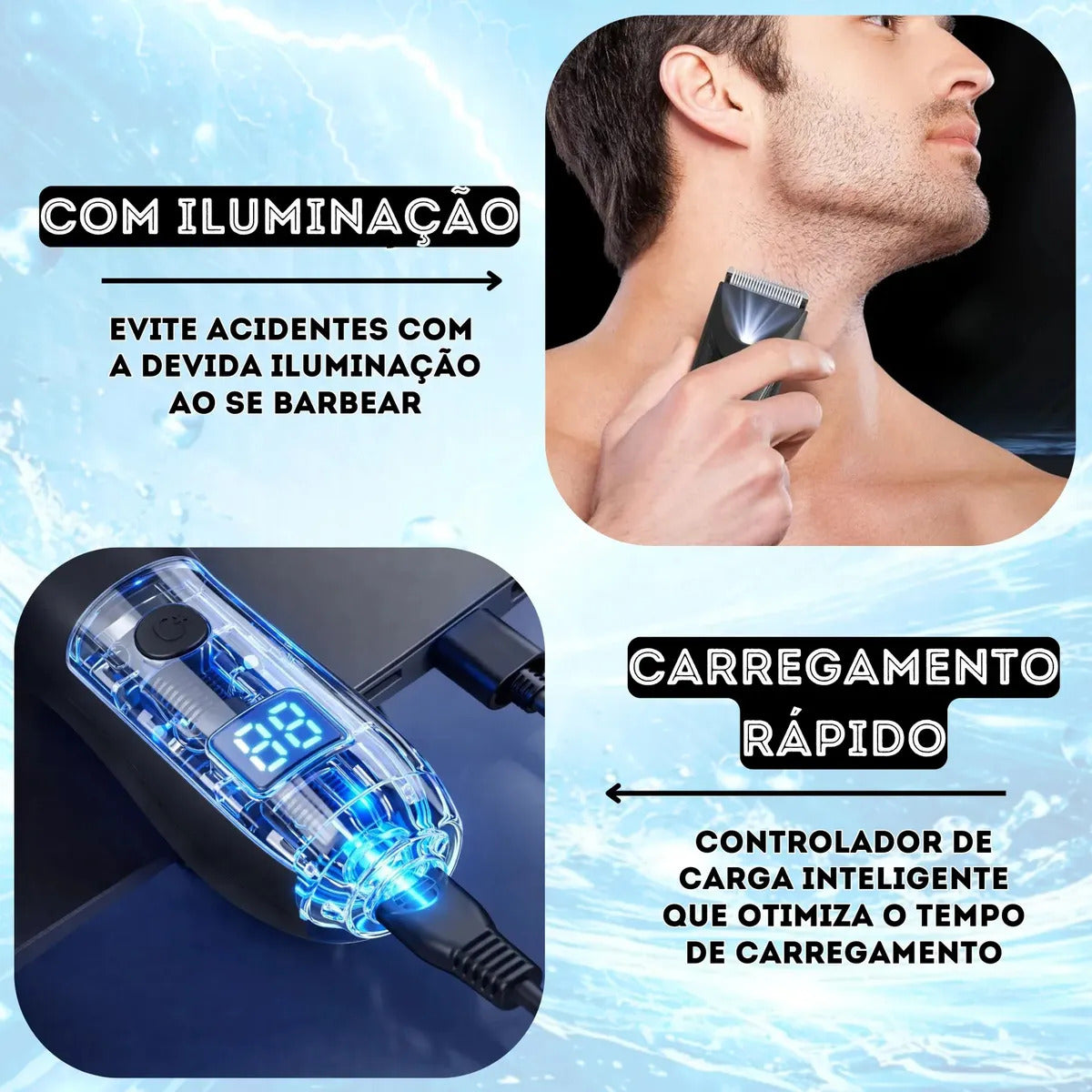 Barbeador Aparador De Pelos Eletrico Mini Portatil Maquina De Raspar Saco Depilador Masculino Sem Dores Nao Belisca Intimo