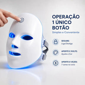 Mascara led facial Skincare led 7 cores EPS-7361 USB Recarregável Branco