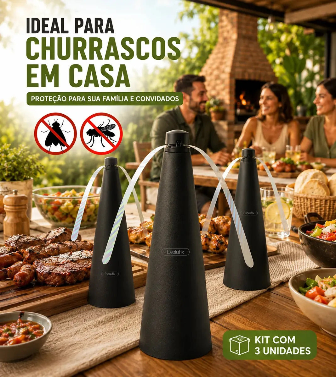 Zenvor FlyGuard™ — Kit 3 Espanta-Moscas Automáticos