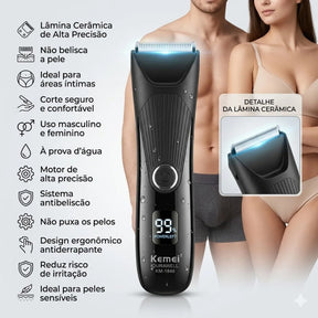 Aparador Pelos Corpo Barbeador Sem Fio Prova D'água Unissex