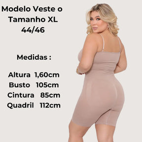 Macaquinho Modelador Body Segunda Pele Plus Size Poliamida