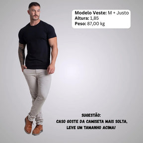Kit 3 Camiseta Algodão Egípcio Original C/ Elastano Básica