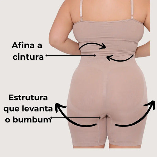 Macaquinho Modelador Body Segunda Pele Plus Size Poliamida