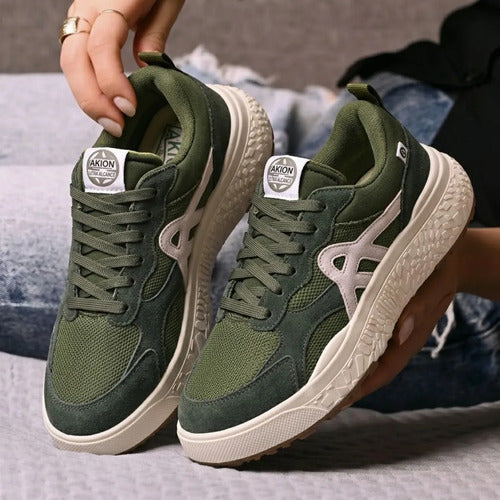 Tênis Masculino Verde Militar New Akion Street Urbano 34-43