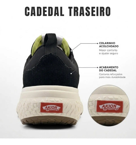 Tênis Masculino Verde Militar New Akion Street Urbano 34-43