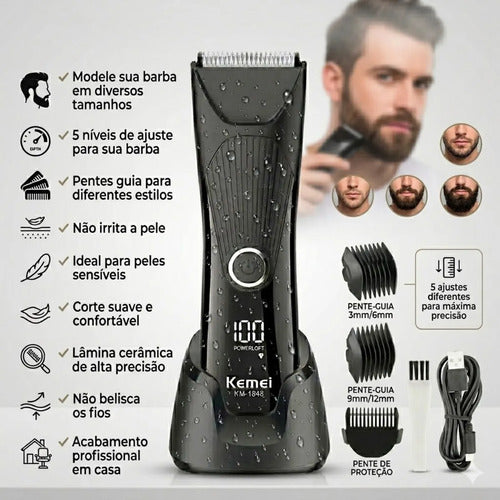 Aparador Pelos Corpo Barbeador Sem Fio Prova D'água Unissex