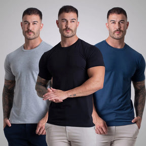 Kit 3 Camiseta Algodão Egípcio Original C/ Elastano Básica