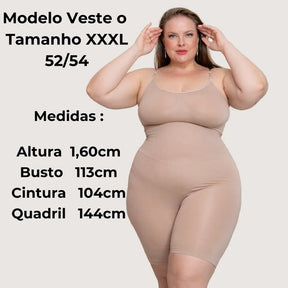 Macaquinho Modelador Body Segunda Pele Plus Size Poliamida