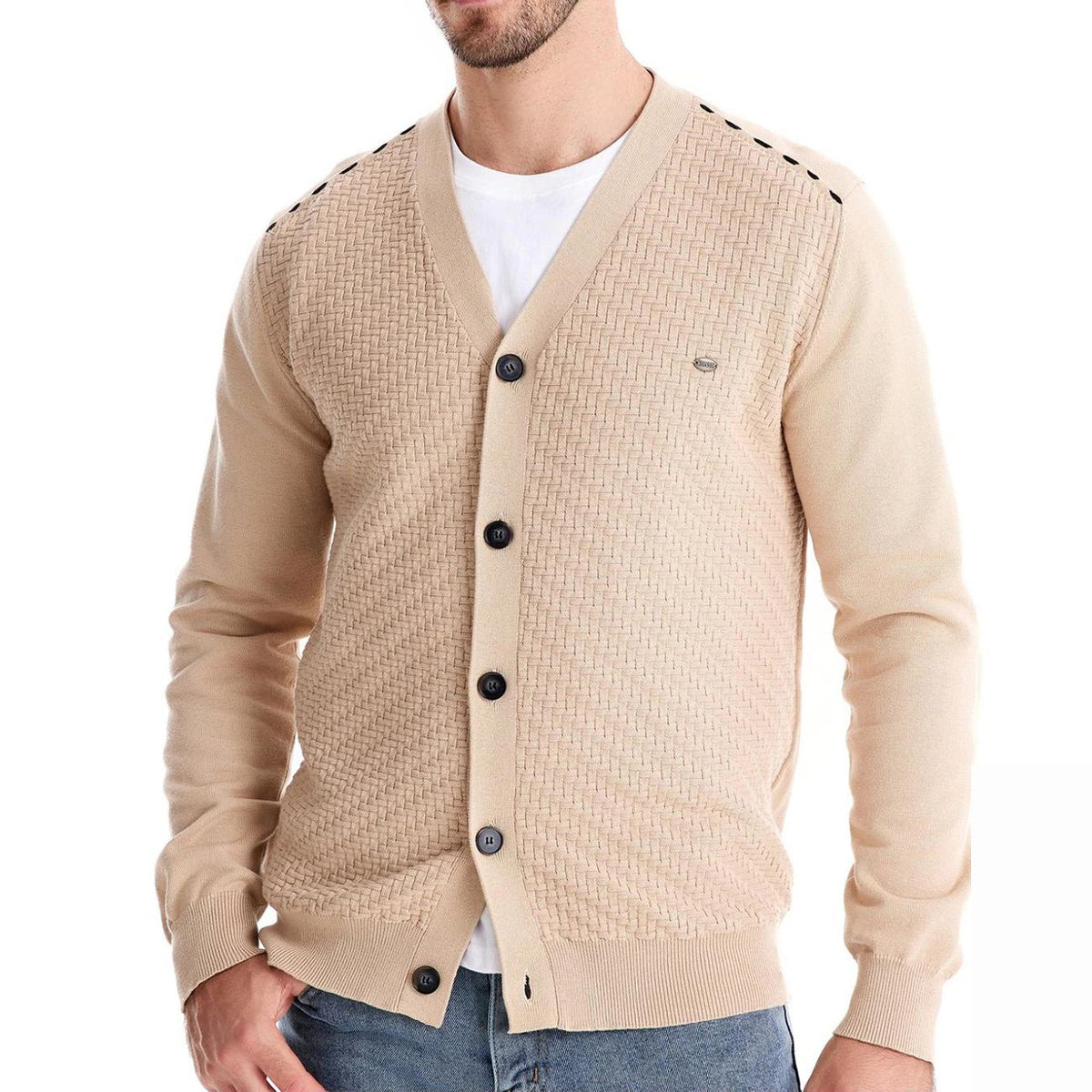 Cardigan Masculino Gola V Portland