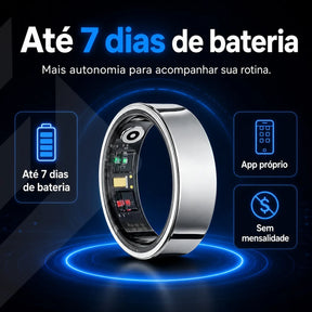 Anel Inteligente Smart Ring para Sono, Saúde e Performance