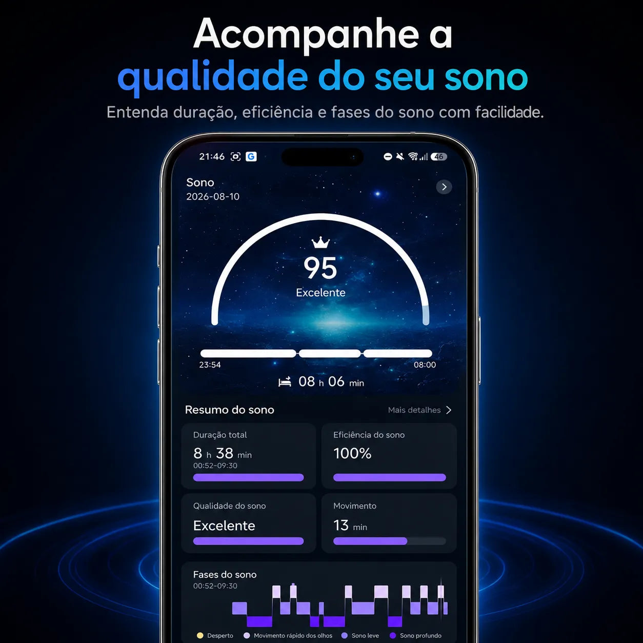 Anel Inteligente Smart Ring para Sono, Saúde e Performance